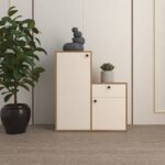 Sican Shoe Rack (14 Pairs) with Drawer & Shelves | Seating Provision | Premium Engineered Wood | Colour: Frosty White & Wood Oak Light | spacesbyU