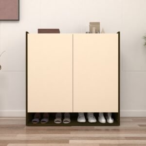 Konak Shoe Rack (30 Pairs) | Adjustable Height Shelves | Engineered Wood Shoe Rack | Dual Tone: Acacia Dark & Irish Cream | spacesbyU