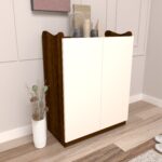 Cabrolo Shoe Rack (12 Pairs) | Premium Engineered Wood Shoe Cabinet | Colour: Brazilian Walnut & Frosty White | Installation Type: Do-It-Yourself | spacesbyU