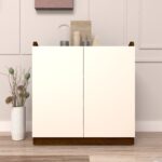 Cabrolo Shoe Rack (9 Pairs) | Premium Engineered Wood Shoe Stand | Colour: Brazilian Walnut & Frosty White | Installation Type: Do-It-Yourself | spacesbyU