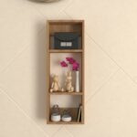 Stavro Wall Storage | 4 Shelf Wall-Mounted Rack | Premium Engineered Wood | Colour: Wood Light | Installation Type: DIY (Do-It-Yourself)