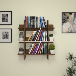 Estany Wall Storage | Premium Engineered Wood | Colour: Wood Oak Dark | Installation Type: DIY (Do-It-Yourself)