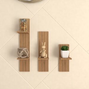 Erego Wall Storage | Premium Engineered Wood | Colour: Wood Oak Light | Installation Type: DIY (Do-It-Yourself)