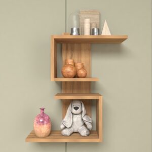Lemezo Wall Storage | Premium Engineered Wood | Colour: Wood Oak Light | Installation Type: DIY (Do-It-Yourself)