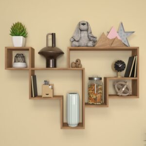 Yeras Wall Storage | Premium Engineered Wood | Colour: Wood Oak Light | Installation Type: DIY (Do-It-Yourself)