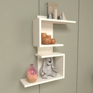 Lemezo Wall Storage | Engineered Wood Wall Rack | Colour: Frosty White | Installation Type: DIY (Do-It-Yourself) | spacesbyU