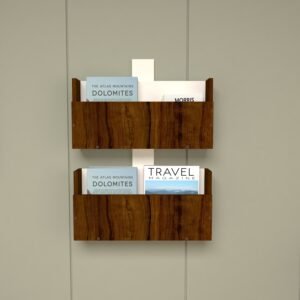 Zevin Dual Wall Shelf | Space-Saving Vertical Storage | Wooden Wall Shelf | Premium Engineered Wood Wall Shelf | Dual Tone: Brazilian Walnut & Frosty White | Installation Type: DIY (Do-It-Yourself) | spacesbyU