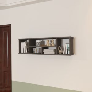 Greylin Wall Display Shelf | Engineered Wood Wall Display Unit | Finish- Grey | Do-It-Yourself Product (DIY) | spacesbyU