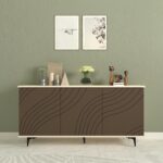 Arixel Designer Shoe Rack for 18 Pairs | Designer Shutters, Adjustable Shelves | Premium Engineered Wood Shoe Cabinet | Dual Tone: Frosty White & Mocha Brown | spacesbyU