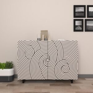 Elrix Shoe Rack for 20 Pairs with Designer Shutters | Premium Engineered Wood Shoe Cabinet | Dual Tone: Barley and Mocha Brown | spacesbyU