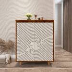 Droove Designer Shoe Rack (20 Pairs) | Adjustable Shelves, Solid Wood Legs | Premium Engineered Wood Shoe Cabinet | Dual Tone: Brazilian Walnut and Frosty White | spacesbyU