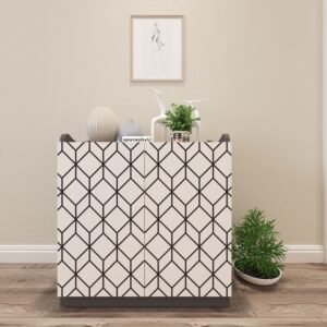 Cabrolo Designer Shoe Rack (9 Pairs) | Premium Engineered Wood Shoe Stand | Colour: Dark Grey & Frosty White | Installation Type: Do-It-Yourself | spacesbyU