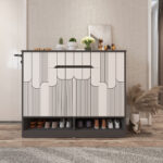 Roelo Designer Shoe Rack (23 Pairs) with Drawer & Shelves | Premium Engineered Wood Shoe Cabinet | Dual Tone: Dark Grey and Frosty White | spacesbyU