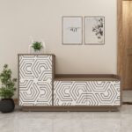 Givano Designer Shoe Rack (18 Pairs) | Seating Provision, Handle-Less Shutter | Premium Engineered Wood Shoe Stand | Finish Colour: Mocha Brown & Frosty White | spacesbyU