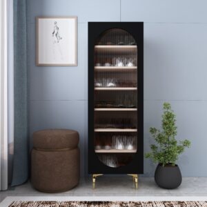 Arbor Shoe Cabinet for 14 Pairs | Engineered Wood Shoe Rack | Dual Tone: Irish Cream and Black | spacesbyU