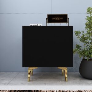 Cubo Shoe Cabinet for 4 Pairs with Designer Legs | Engineered Wood Shoe Rack | Dual Tone: Wood Oak Light and Black | DIY Product (Do it Yourself |spacesbyU