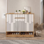 Roelo Designer Shoe Rack (23 Pairs) with Drawer & Shelves | Premium Engineered Wood Shoe Cabinet | Dual Tone: Wood Oak Light and Frosty White | spacesbyU