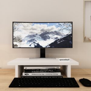 Oryn Desktop Stand | Premium Engineered Wood | Finish: Frosty White | DIY Product (Do-It-Yourself) | spacesbyU