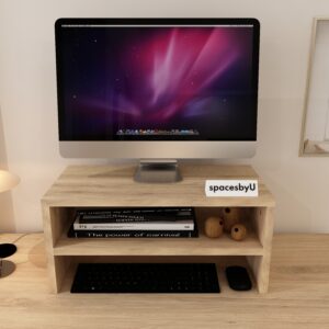 Elvo Display Stand | Premium Engineered Wood | Finish: Wood Oak Light | DIY Product (Do-It-Yourself) | spacesbyU
