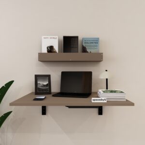 Arix Wall-Mounted Wall Shelf | Premium MDF Wood | Space Saving Wall Shelf | Finish: Mocha Brown | DIY Product (Do-It-Yourself) | spacesbyU