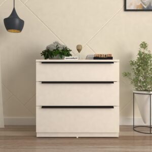Zorel Chest of Drawers | Premium Engineered Wood | Storage Cabinet | Finish: Frosty White | spacesbyU