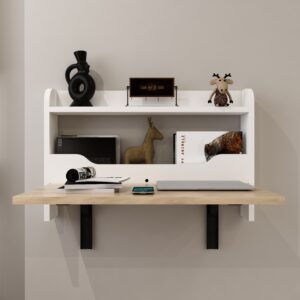 Leno Wall-Mounted Wall Shelf | Premium MDF Wood | Space Saving Wall Shelf | Finish: Frosty White | DIY Product (Do-It-Yourself) | spacesbyU