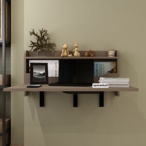 Leno Wall-Mounted Wall Shelf | Premium MDF Wood | Space Saving Wall Shelf | Finish: Mocha Brown | DIY Product (Do-It-Yourself) | spacesbyU