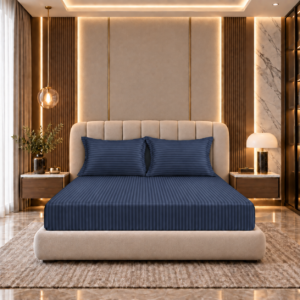 Premium 100% Cotton 210 TC King Size Bedsheet Set | Flat Bedsheet with 2 Pillow Covers | 274 × 274 cm | Soft & Breathable | SpacesbyU