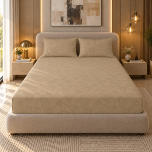 Premium 100% Cotton 400 TC King Size Bedsheet Set | Flat Bedsheet with 2 Pillow Covers | 274 × 274 cm | Printed, Soft & Breathable | SpacesbyU