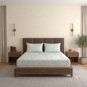 Premium 100% Cotton 400 TC King Size Bedsheet Set | Flat Bedsheet with 2 Pillow Covers | 274 × 274 cm | Printed, Soft & Breathable | SpacesbyU
