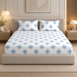 Premium 100% Cotton 200 TC King Size Bedsheet Set | Flat Bedsheet with 2 Pillow Covers | 108 x 108 inches | Printed, Soft & Breathable | SpacesbyU
