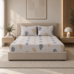 Premium 100% Cotton 200 TC King Size Bedsheet Set | Flat Bedsheet with 2 Pillow Covers | 108 x 108 inches | Printed, Soft & Breathable | SpacesbyU