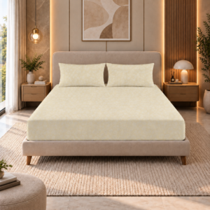 Premium 100% Cotton 400 TC King Size Bedsheet Set | Flat Bedsheet with 2 Pillow Covers | 274 × 274 cm | Printed, Soft & Breathable | SpacesbyU