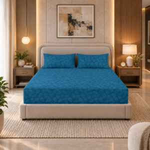 Premium 100% Cotton 400 TC King Size Bedsheet Set | Flat Bedsheet with 2 Pillow Covers | 274 × 274 cm | Printed, Soft & Breathable | SpacesbyU