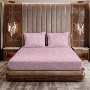 Premium 100% Cotton 300 TC King Size Bedsheet Set | Flat Bedsheet with 2 Pillow Covers | 274 × 274 cm | Printed, Soft & Breathable | SpacesbyU