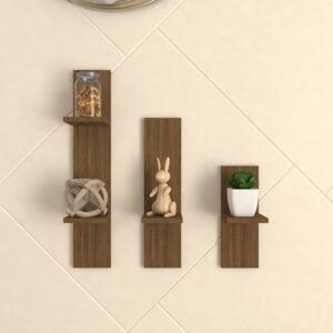 Erego Wall Storage | Premium Engineered Wood | Finish: Oak Dark | Installation Type: DIY (Do-It-Yourself) | spacesbyU