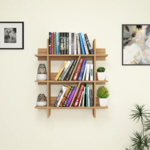 Estany Wall Storage | Bookshelf | Premium Engineered Wood | Colour: Oak Light | Installation Type: DIY (Do-It-Yourself)