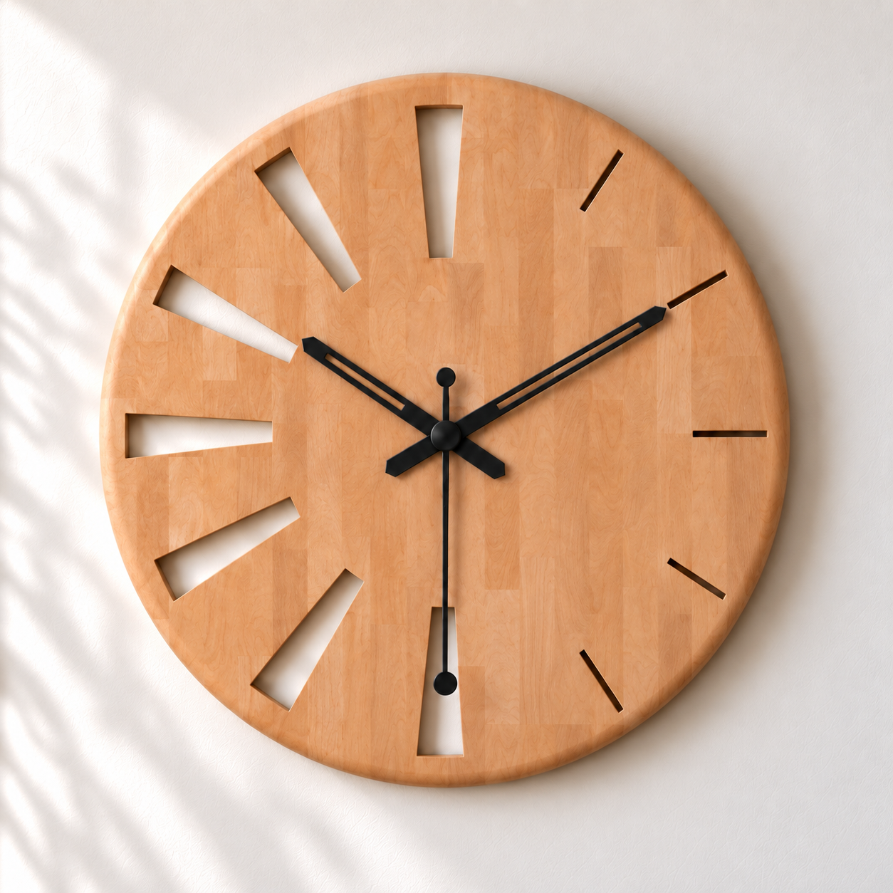 Rounded-edge wooden wall clock-1