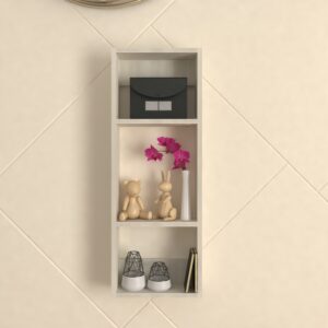 Stavro Wall Storage | 4 Shelf Wall-Mounted Rack | Premium Engineered Wood | Colour: Lcacia Light | Installation Type: DIY (Do-It-Yourself) | spacesbyU