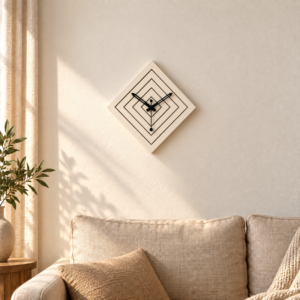 SpacesbyU Decorative Wall Design Wall Clock | Stylish Wall Watch |  MDF Wall Clock | Finish - Irish Cream | Modern Designer Clock for Bedroom & Office | spacesbyU
