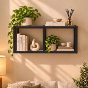 Zyra Modular Wall Shelf | 2-Tier Wall Mounted Storage & Display Shelf | Finish- Frosty White | spacesbyU